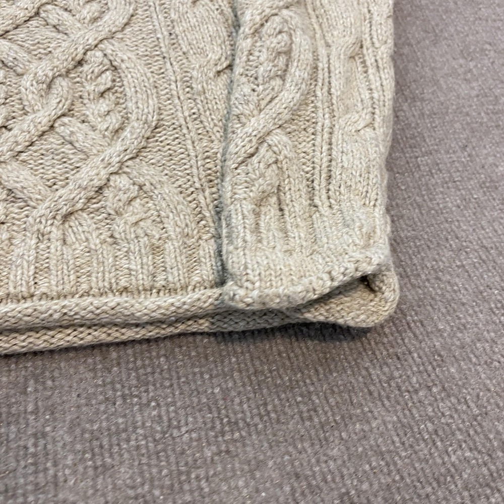 VTG Sonoma Sweater Women XL Beige Silk Wool Cable Knit Button Crew Neck Cardigan - Picture 4 of 11